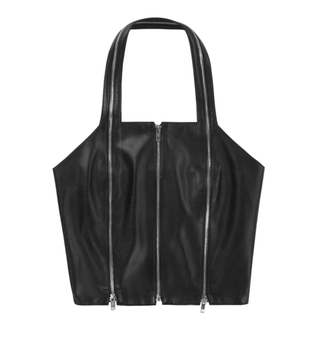 ZIP APRON TOP IN BLACK