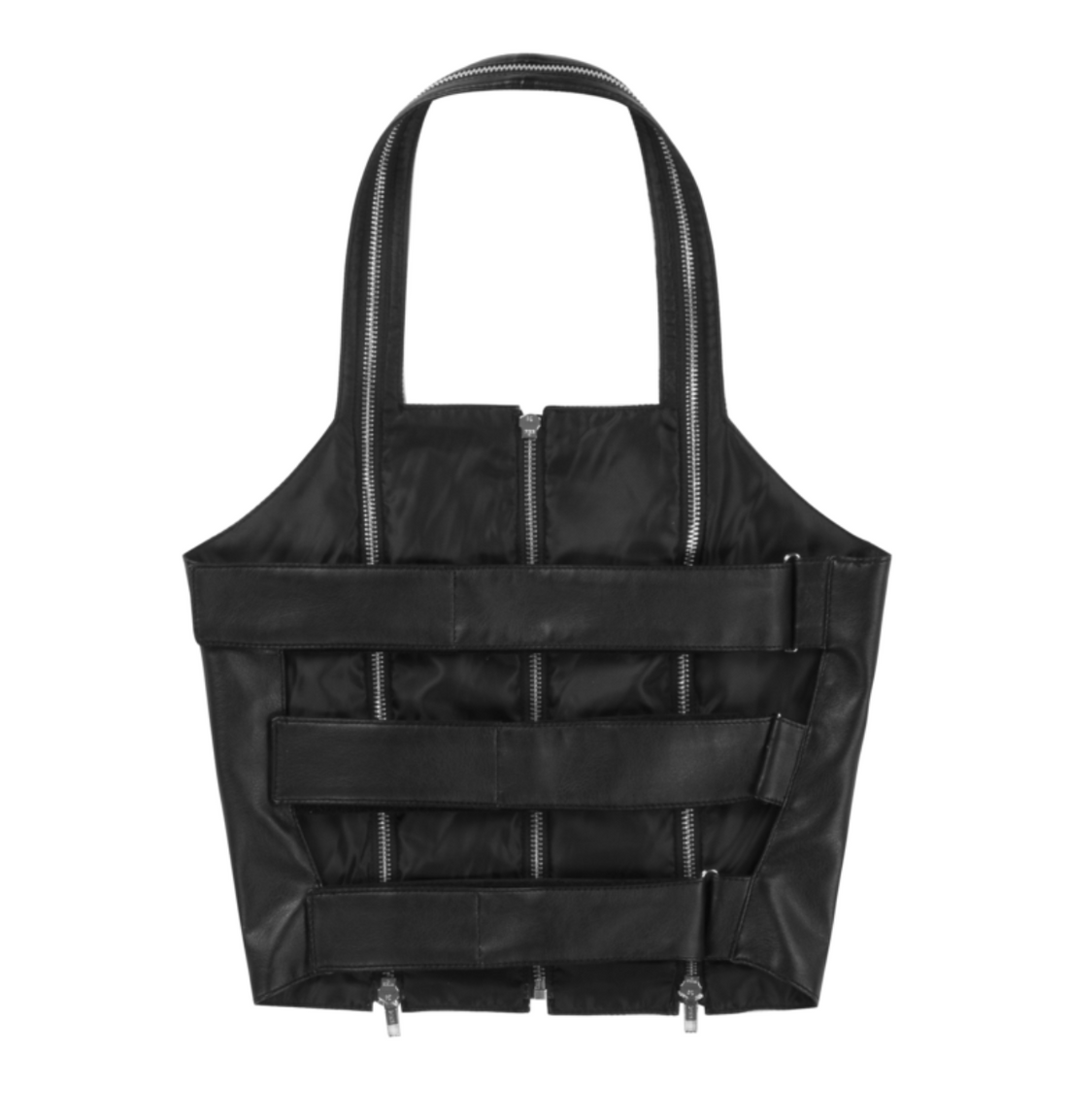 ZIP APRON TOP IN BLACK