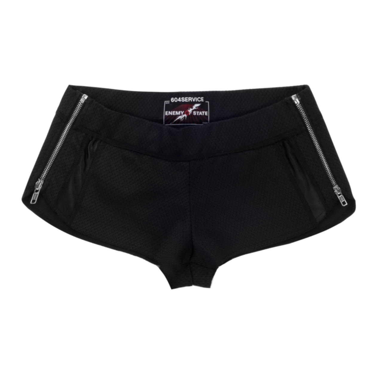 ZIP SPORTY MICRO SHORTS IN BLACK