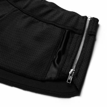 ZIP SPORTY MICRO SHORTS IN BLACK