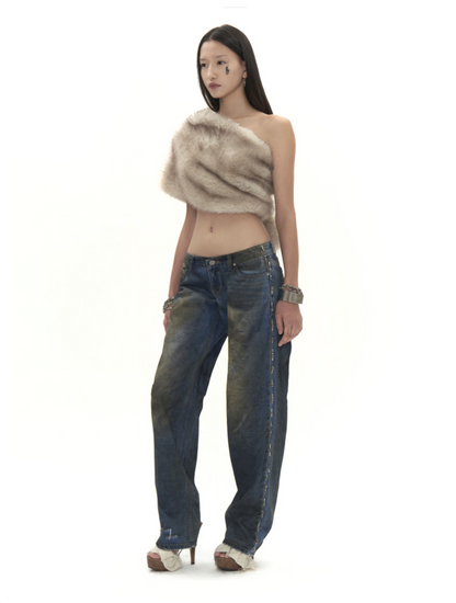 Beaded Distressed Jeans