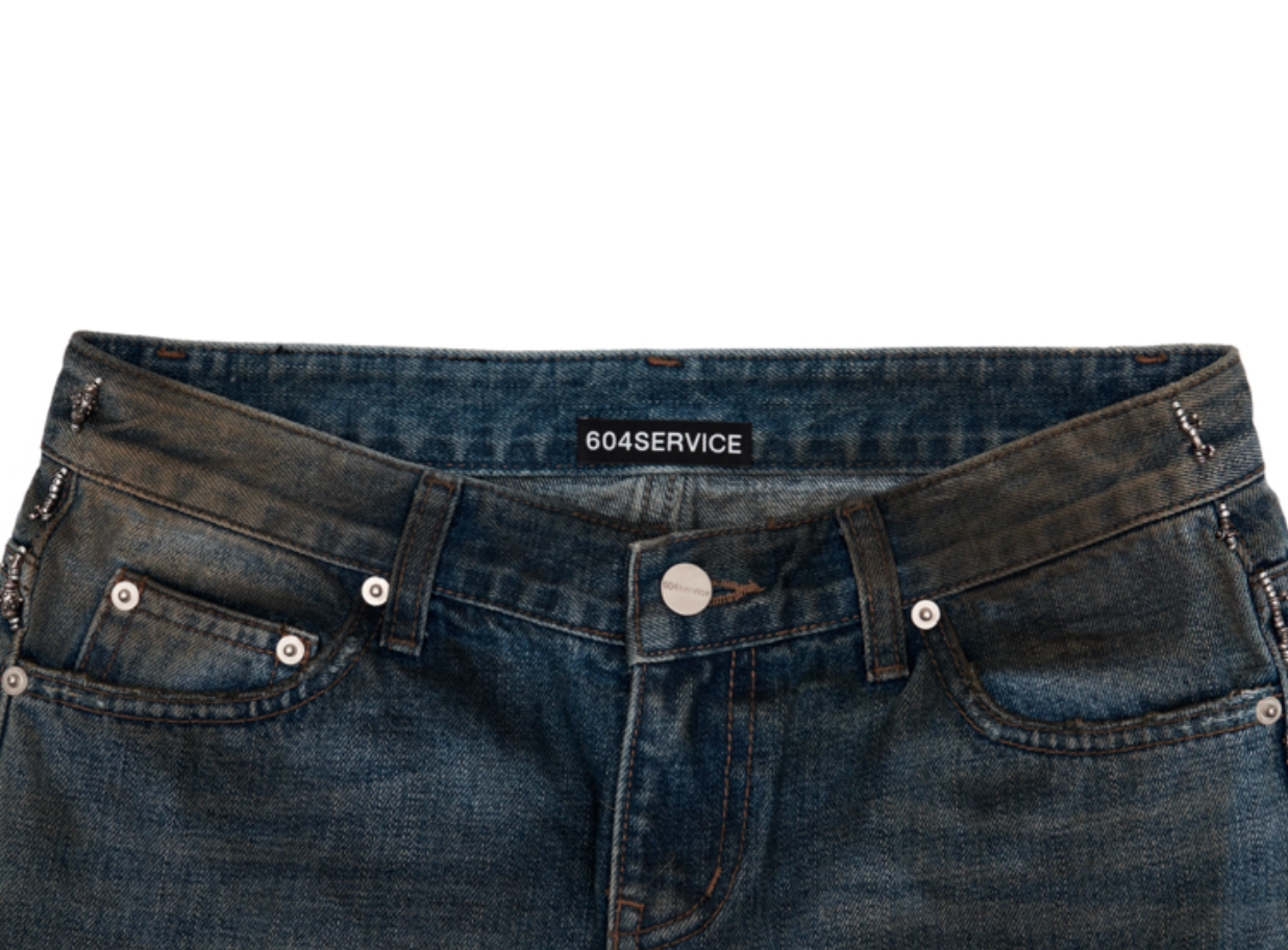 Beaded Distressed Jeans