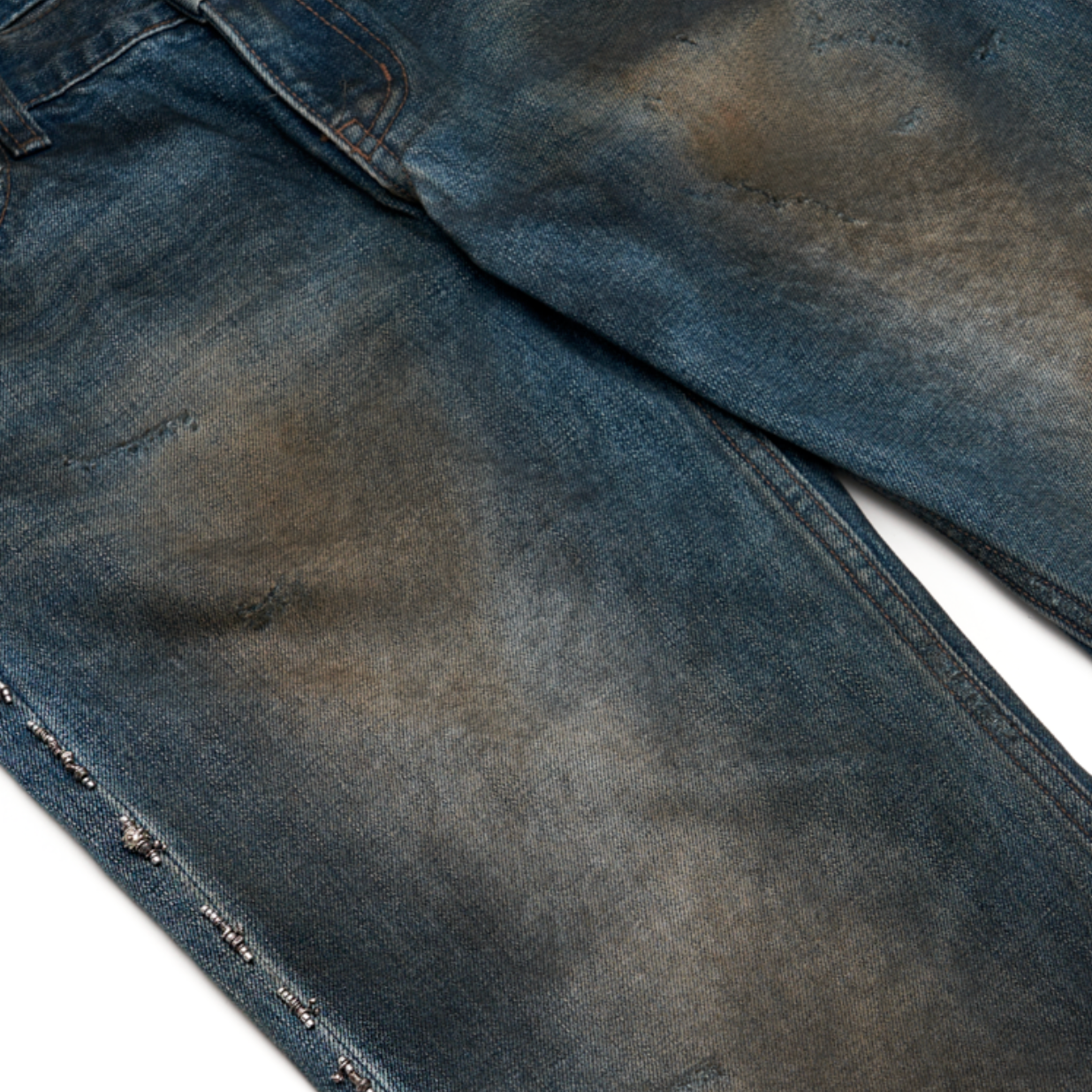 Beaded Distressed Jeans