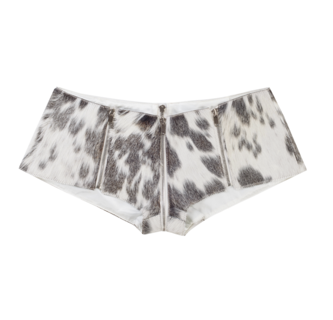 [ORDER MADE] ZIP MICRO SHORTS IN CALF SKIN GREY
