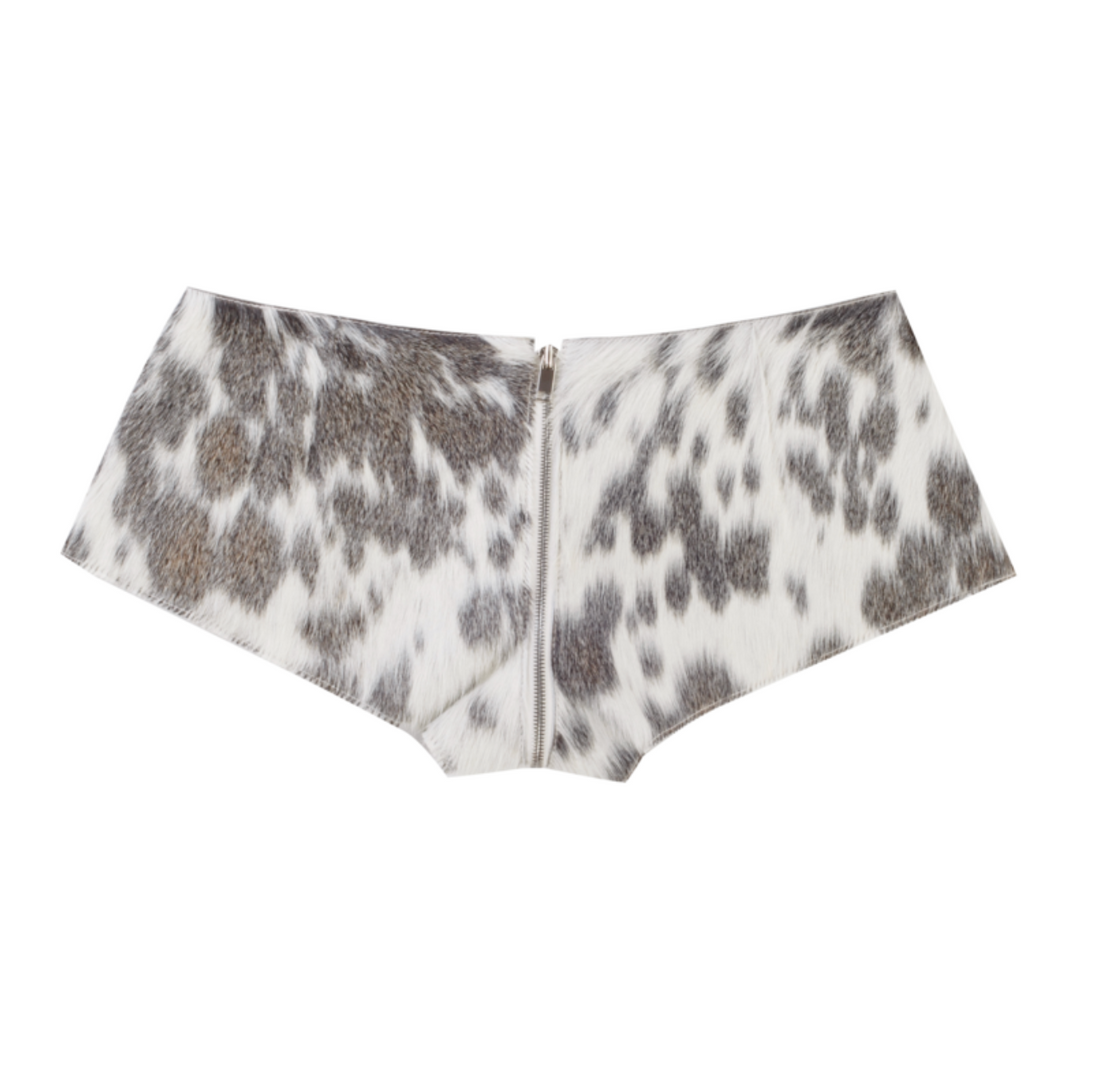 [ORDER MADE] ZIP MICRO SHORTS IN CALF SKIN GREY