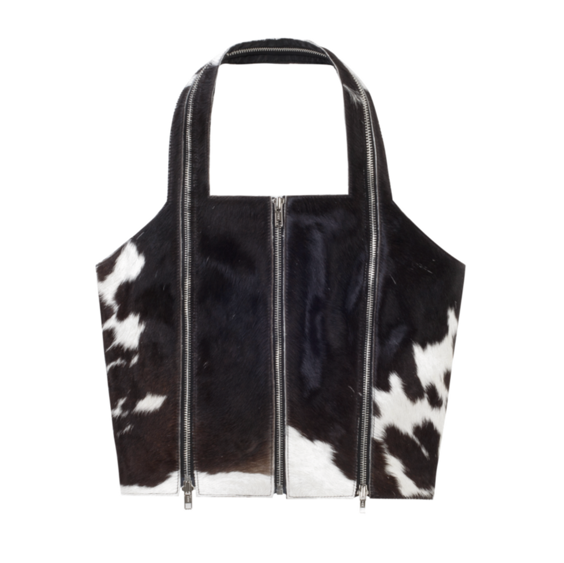 [ORDER MADE] ZIP APRON TOP IN CALF SKIN DARK BROWN