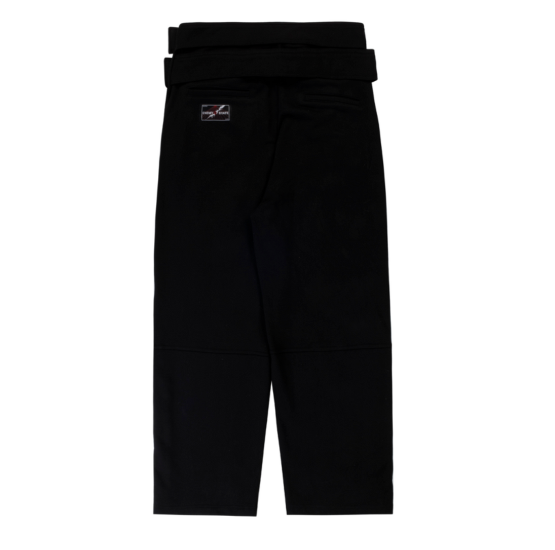 EOS DOUBLE STRAP SWEAT PANTS IN BLACK