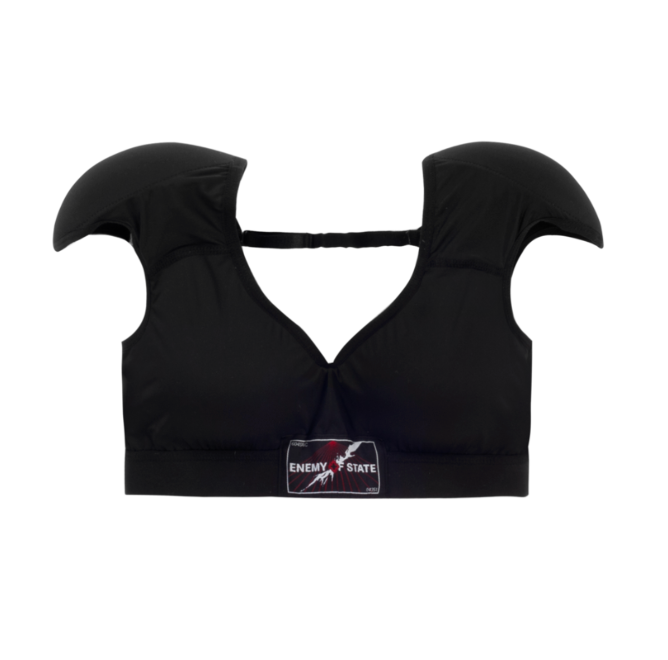 EOS PADDED SHOULDER BRA TOP IN BLACK
