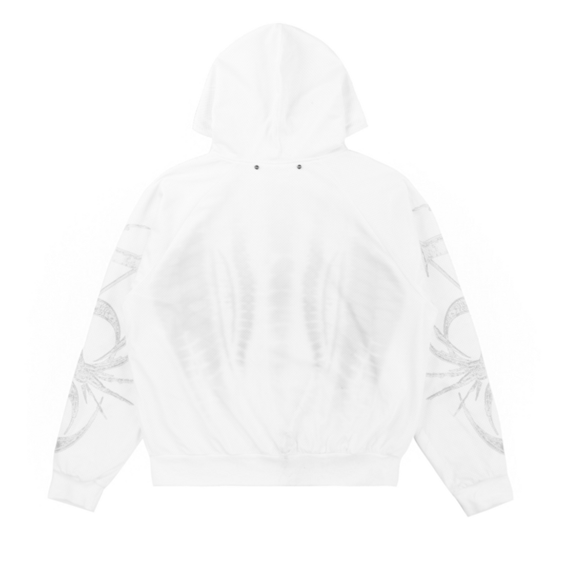 REVERSIBLE SPORTY ZIP UP HOODIE IN WHITE