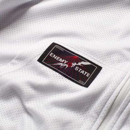 REVERSIBLE SPORTY ZIP UP HOODIE IN WHITE