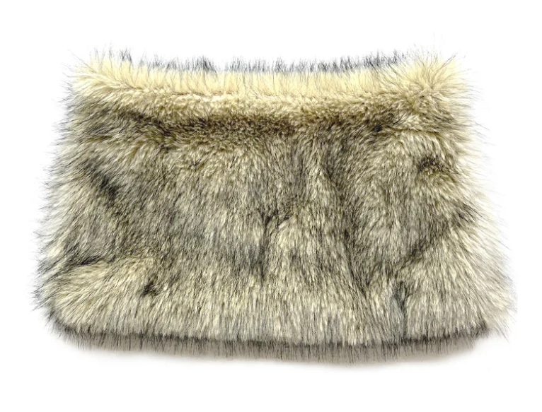 Straw Yellow Faux Fur Mini Skirt