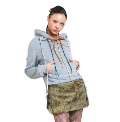 4-DrawString Hoodie Light Grey