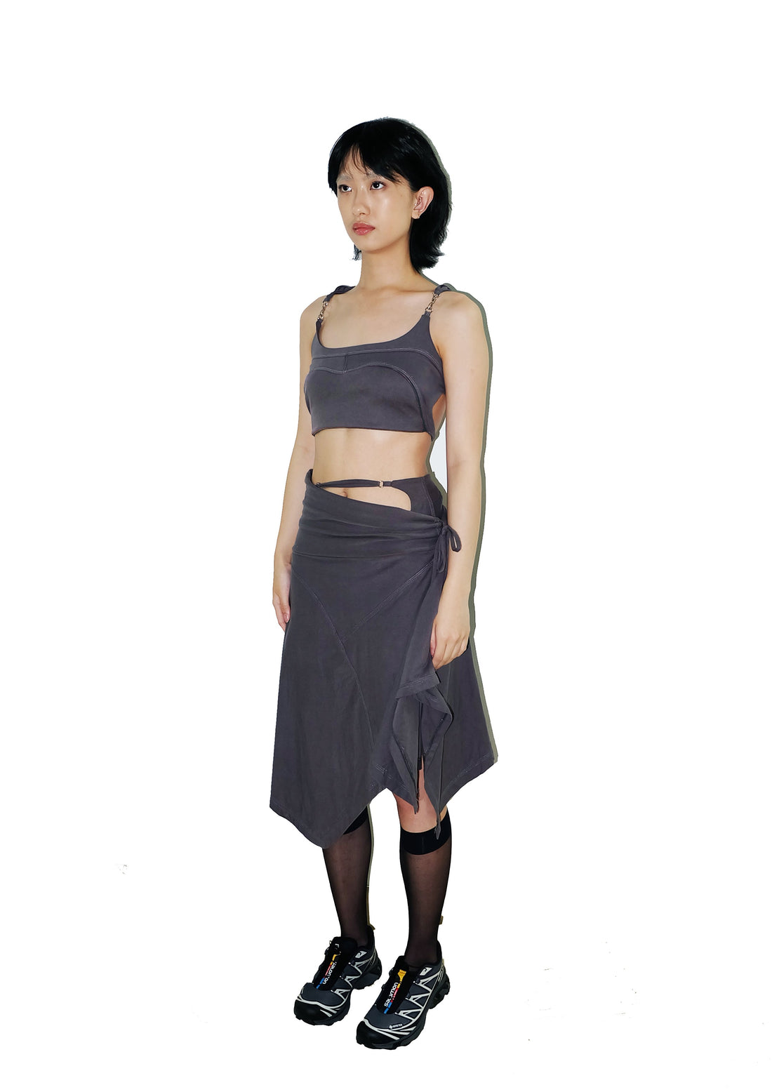 System Midi Skirt Charcoal