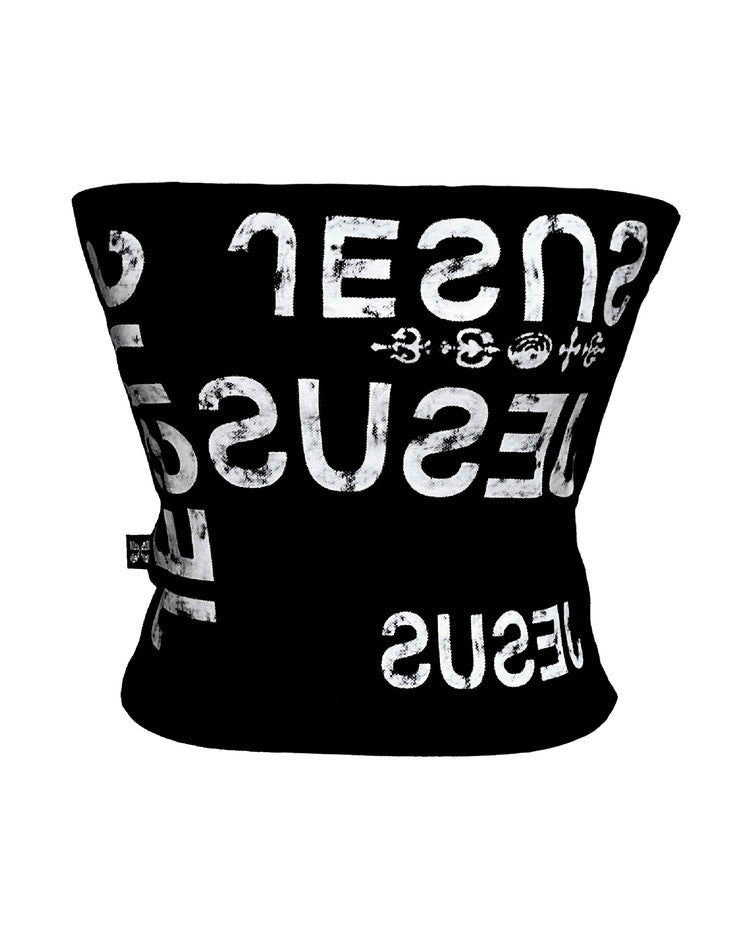 Tetris Text Tank Top In Black