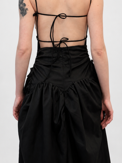 Open back Cami Bubble Dress Black
