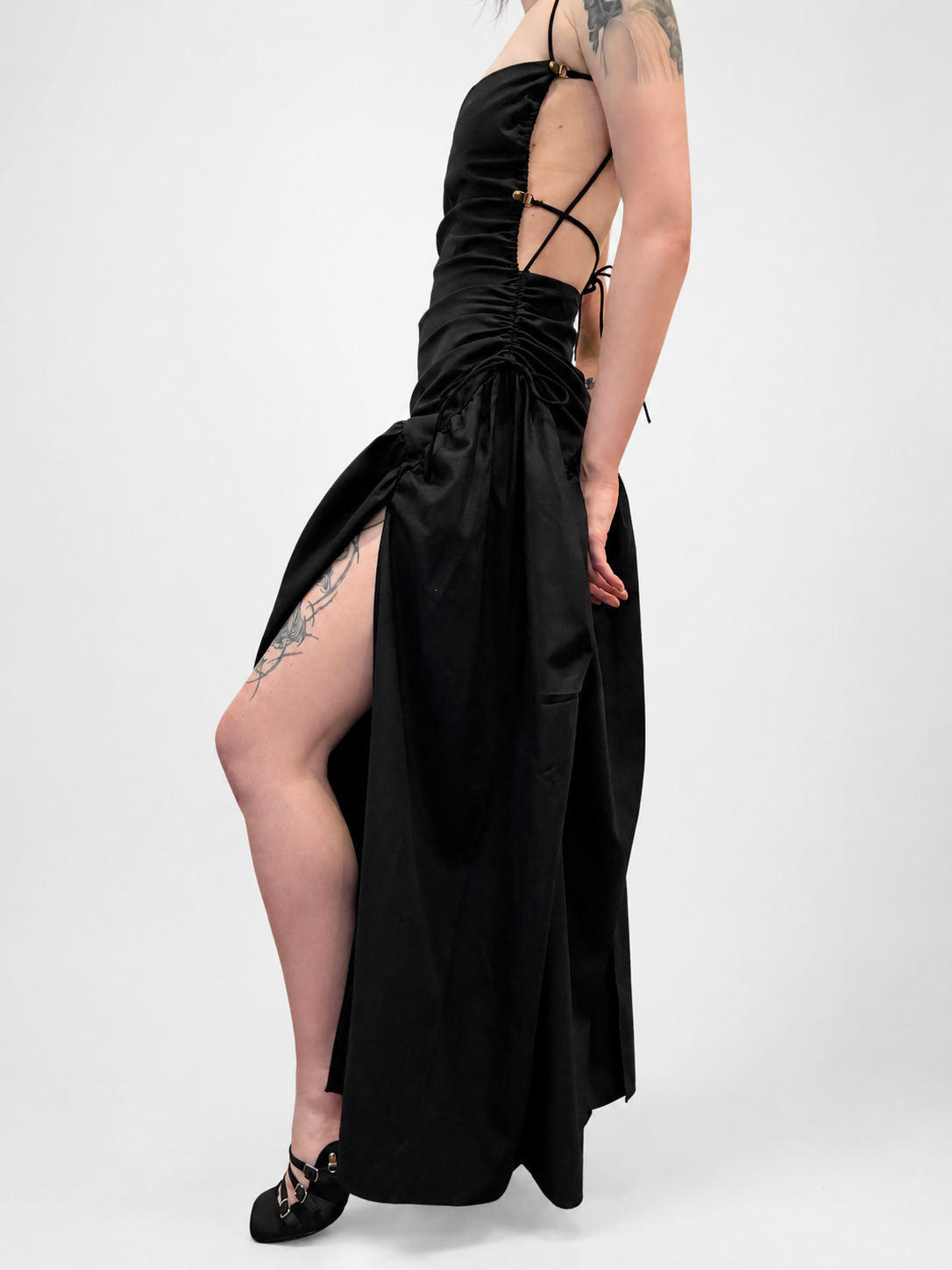 Open back Cami Bubble Dress Black