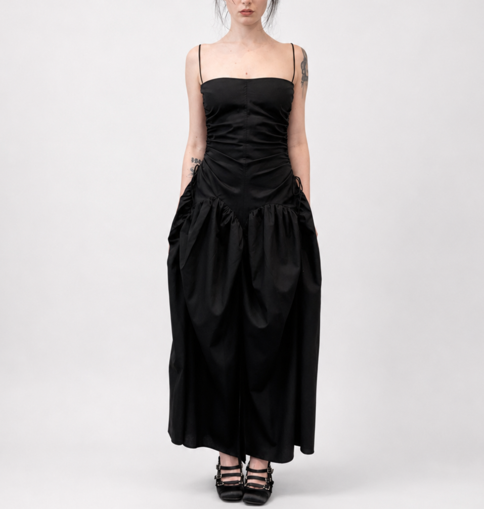 Open back Cami Bubble Dress Black