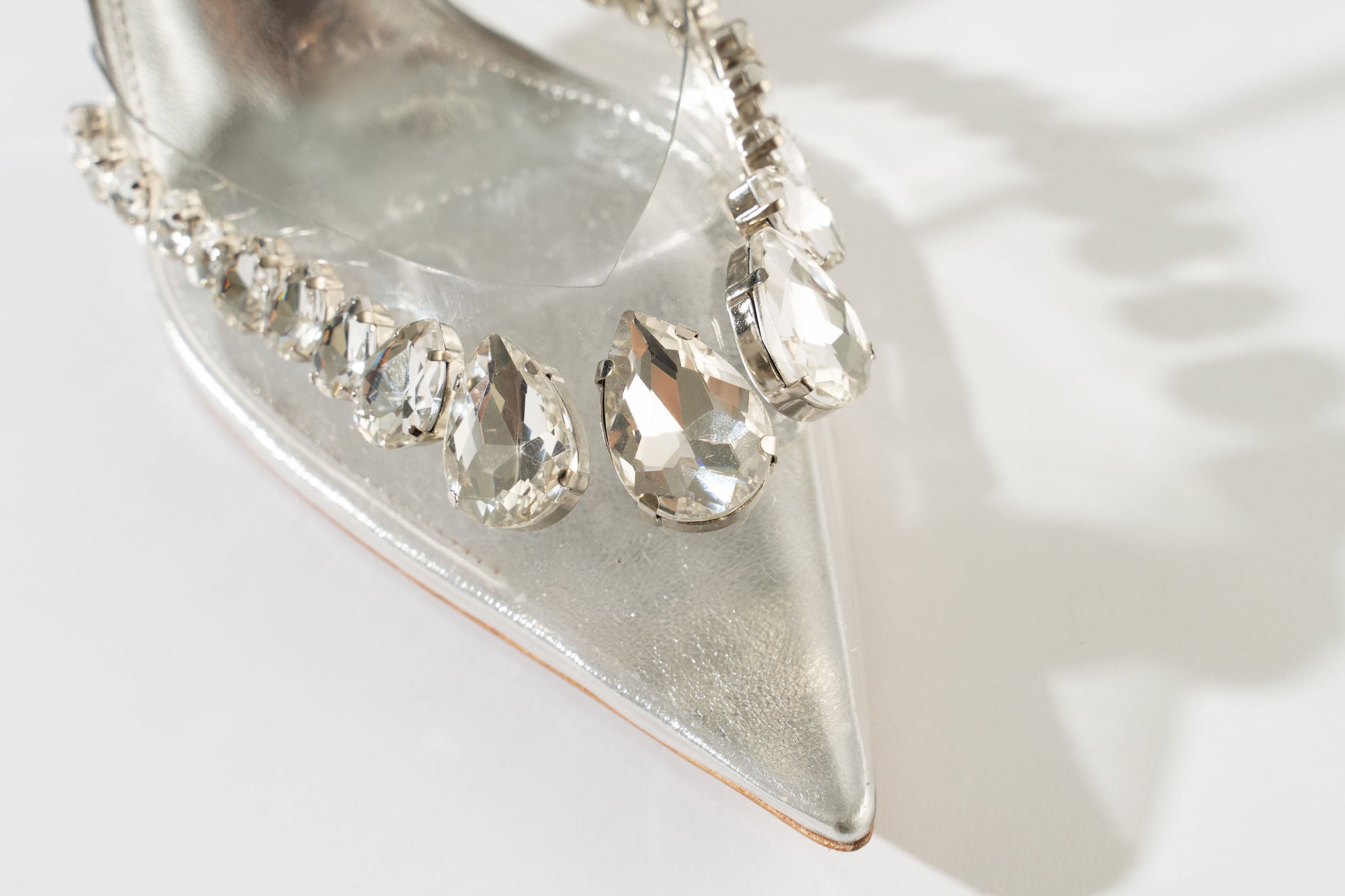 Wonderland Dimond Crystal Embellished Strappy 80MM Sandals - Clear