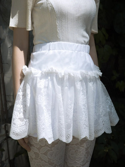 Ami Ruffle Mini Skirt - White