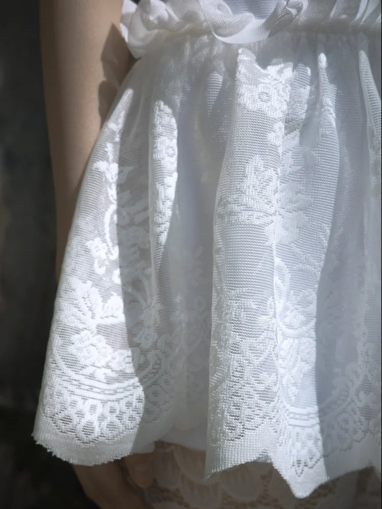 Ami Ruffle Mini Skirt - White