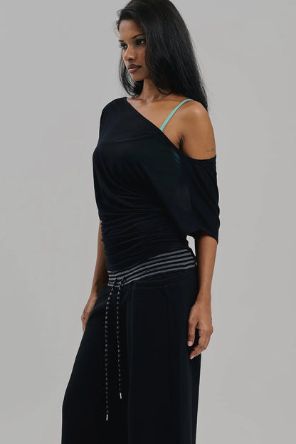 Aria Top Sheer Black