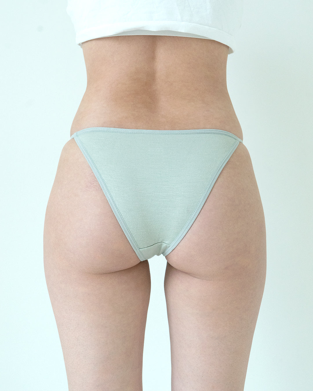 string bikini style panty in sage green