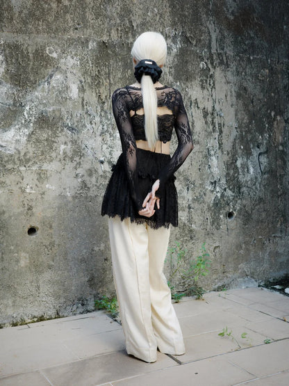 Ami Ruffle Mini Skirt - Black