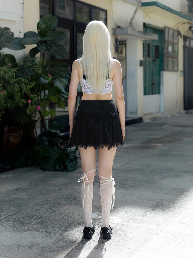 Ami Ruffle Mini Skirt - Black