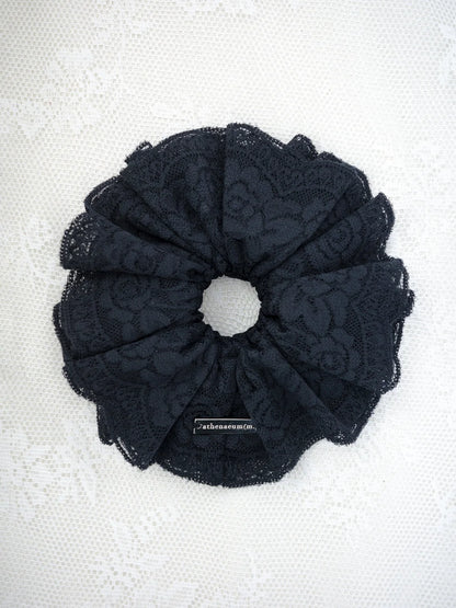 Marie Lace Scrunchies - Black