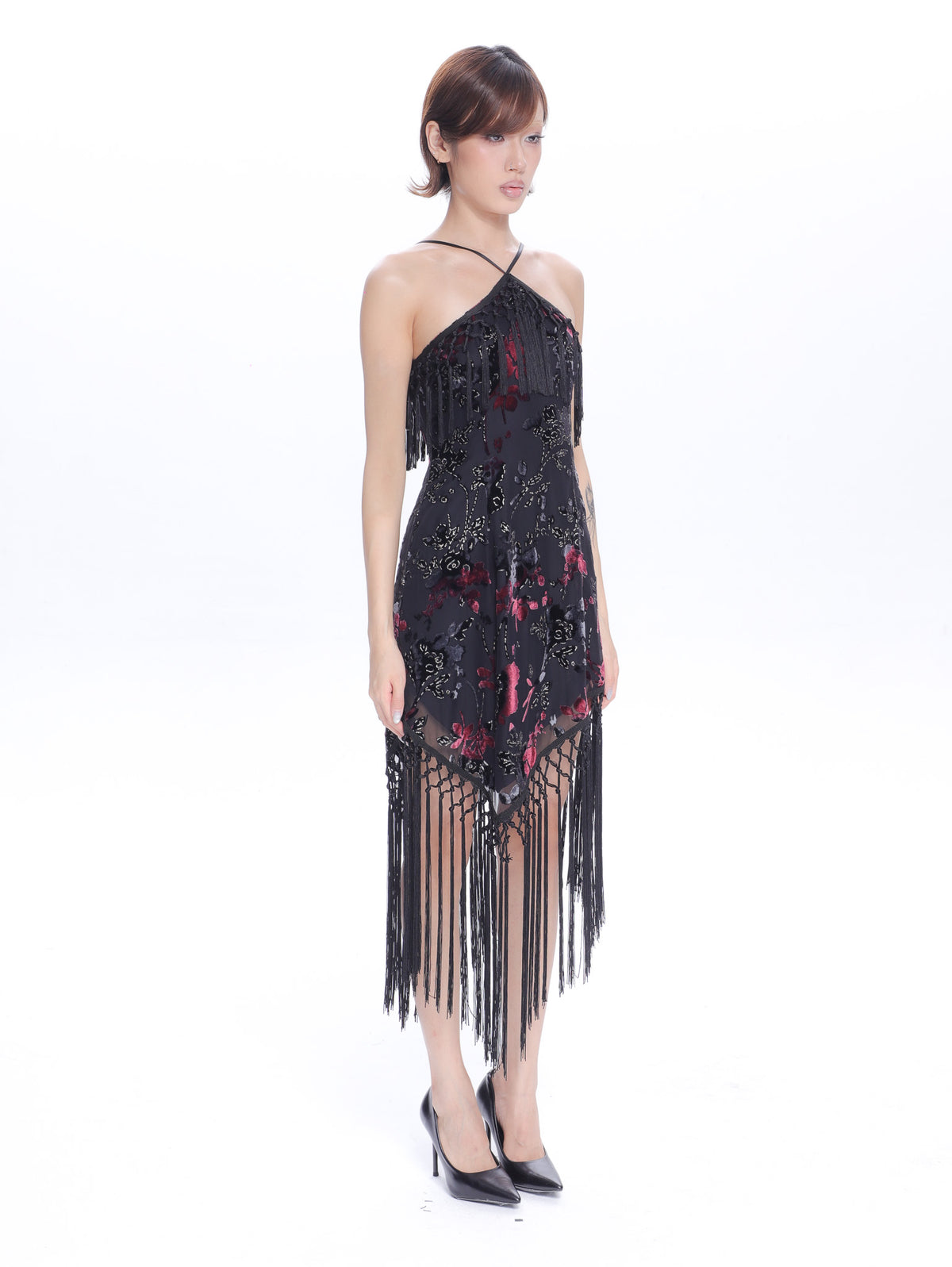 Valencia Floral Fringe Dress