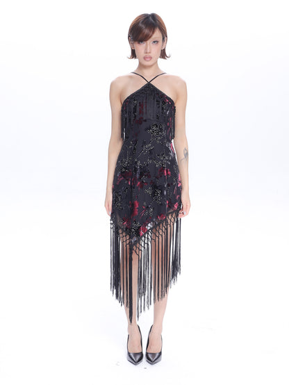 Valencia Floral Fringe Dress