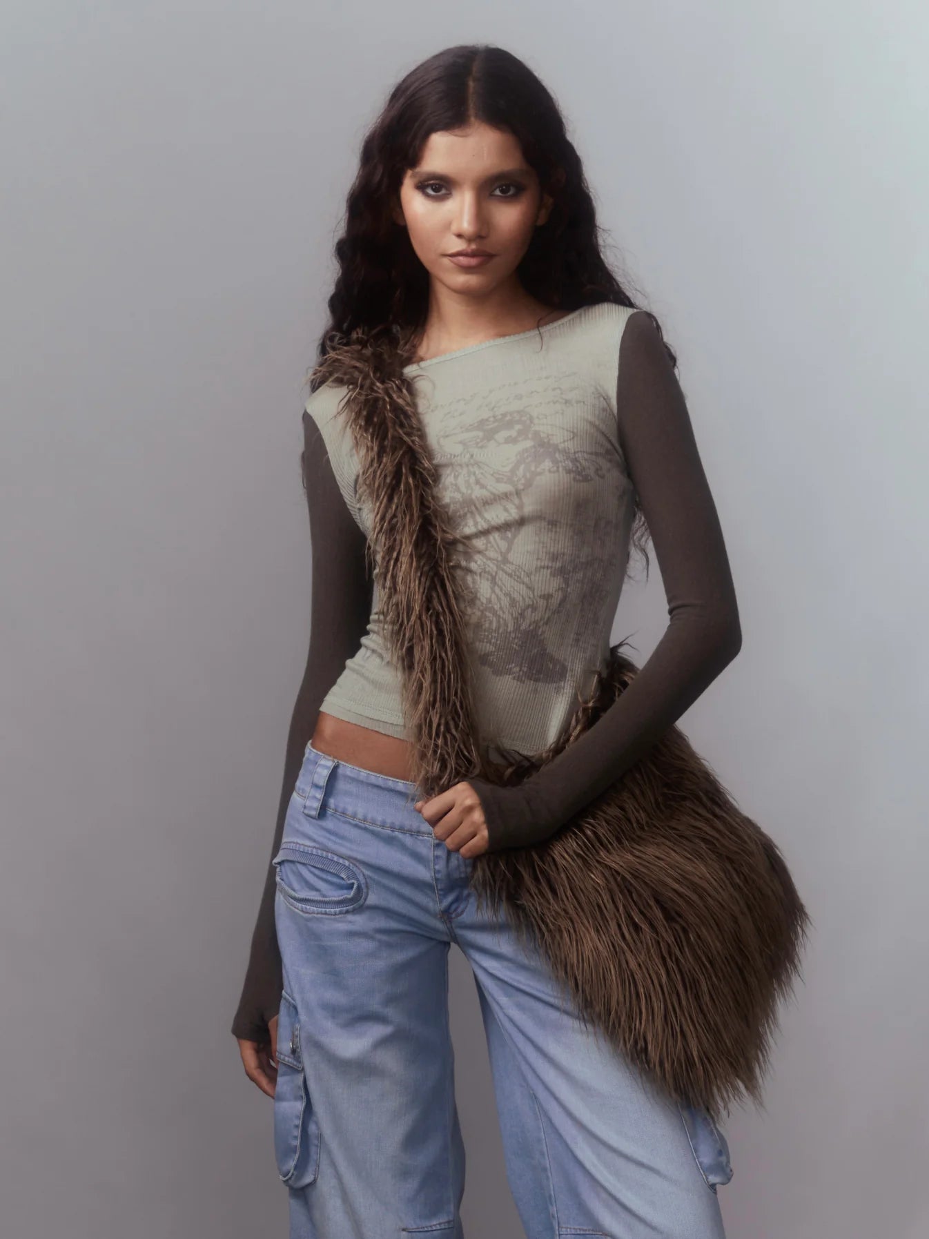 Dolomedes Faux Fur Shoulder Bag [ 2 Colours ]