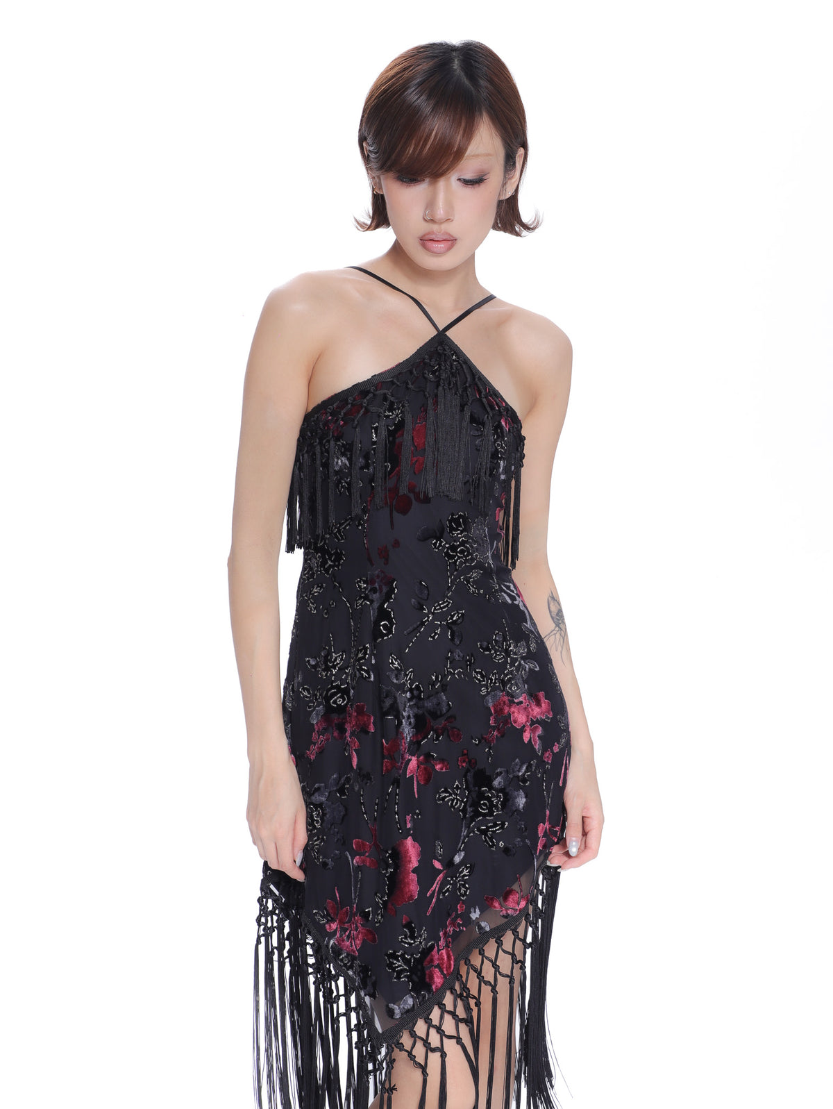 Valencia Floral Fringe Dress