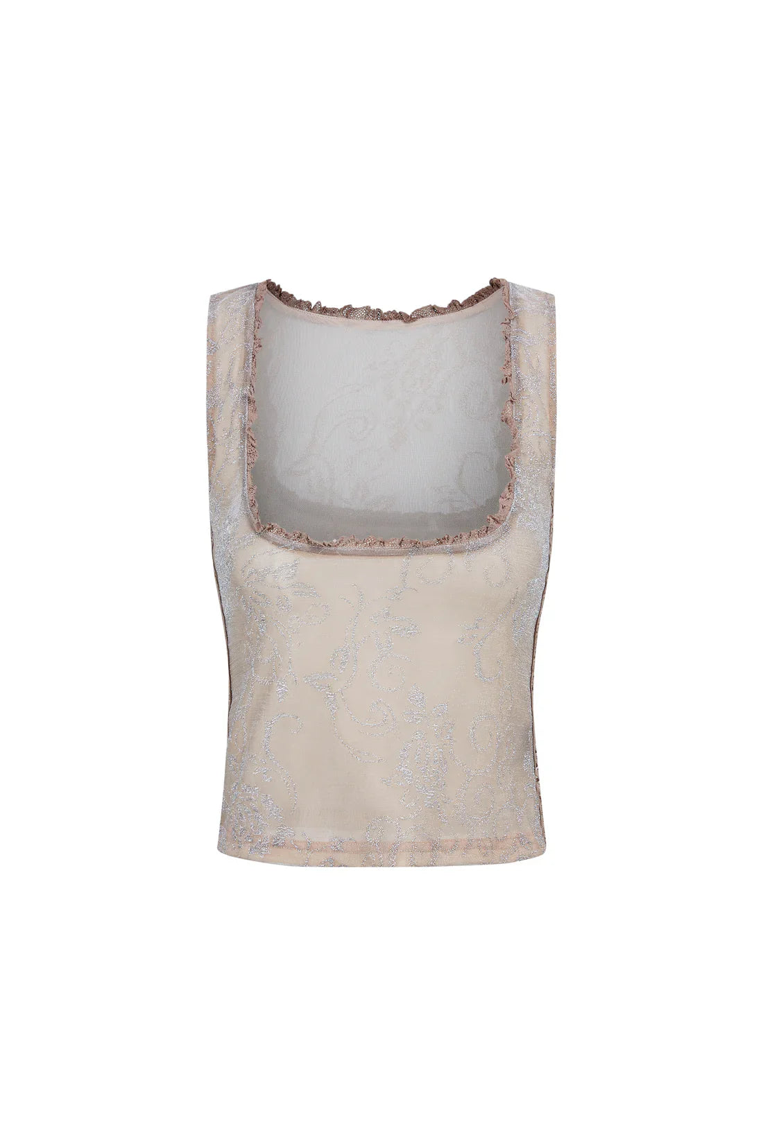 Glittery Lace Trim Tank
