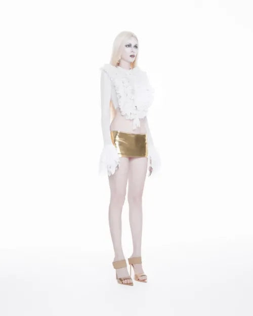 Gold Leather Skirt