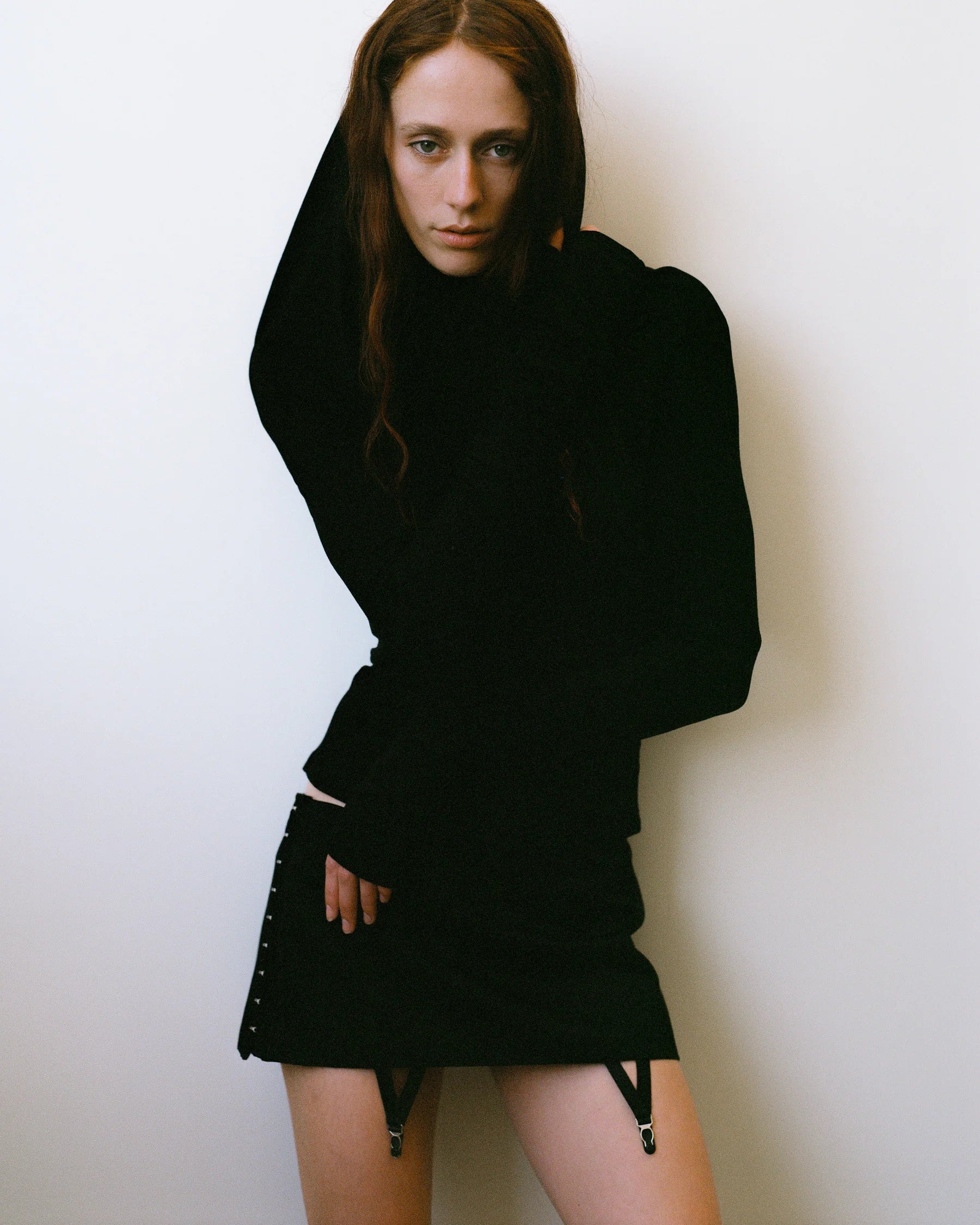 Hooded Banana Top Black