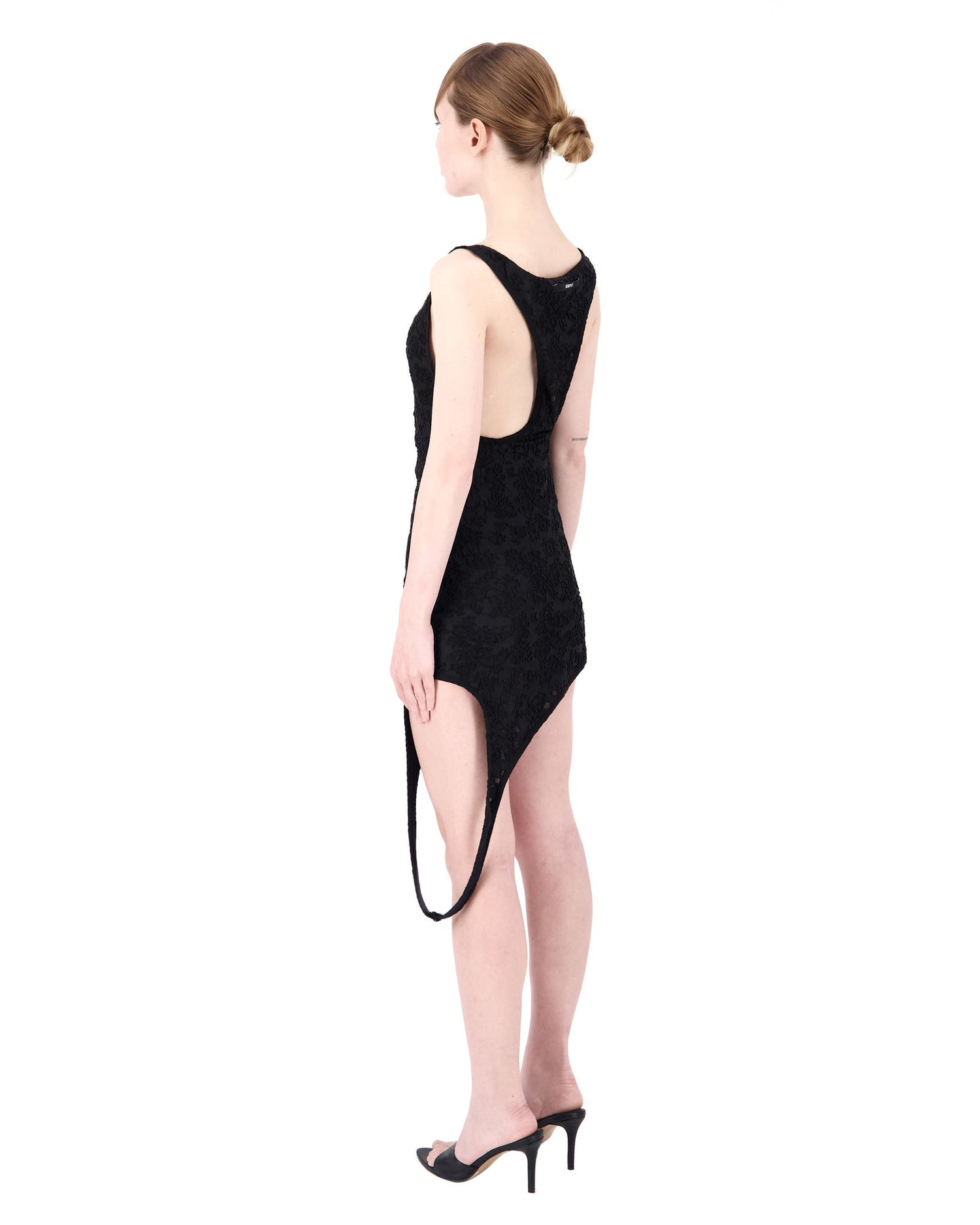 Deep Black Button Dress
