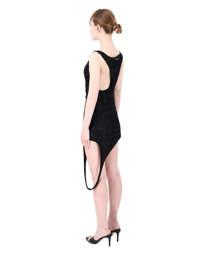 Deep Black Button Dress