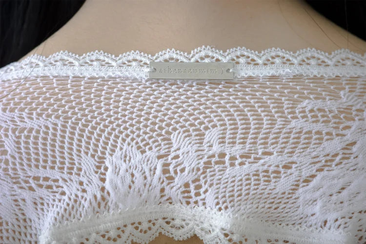 Lena Lace Sleeves Top - White