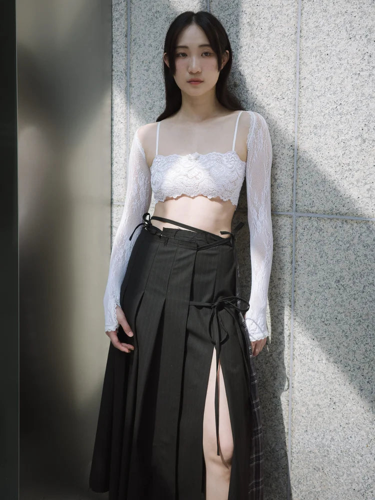 Lena Lace Sleeves Top - White