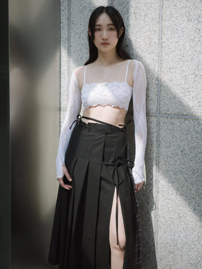 Lena Lace Sleeves Top - White