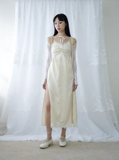 Lena Lace Sleeves Top - White