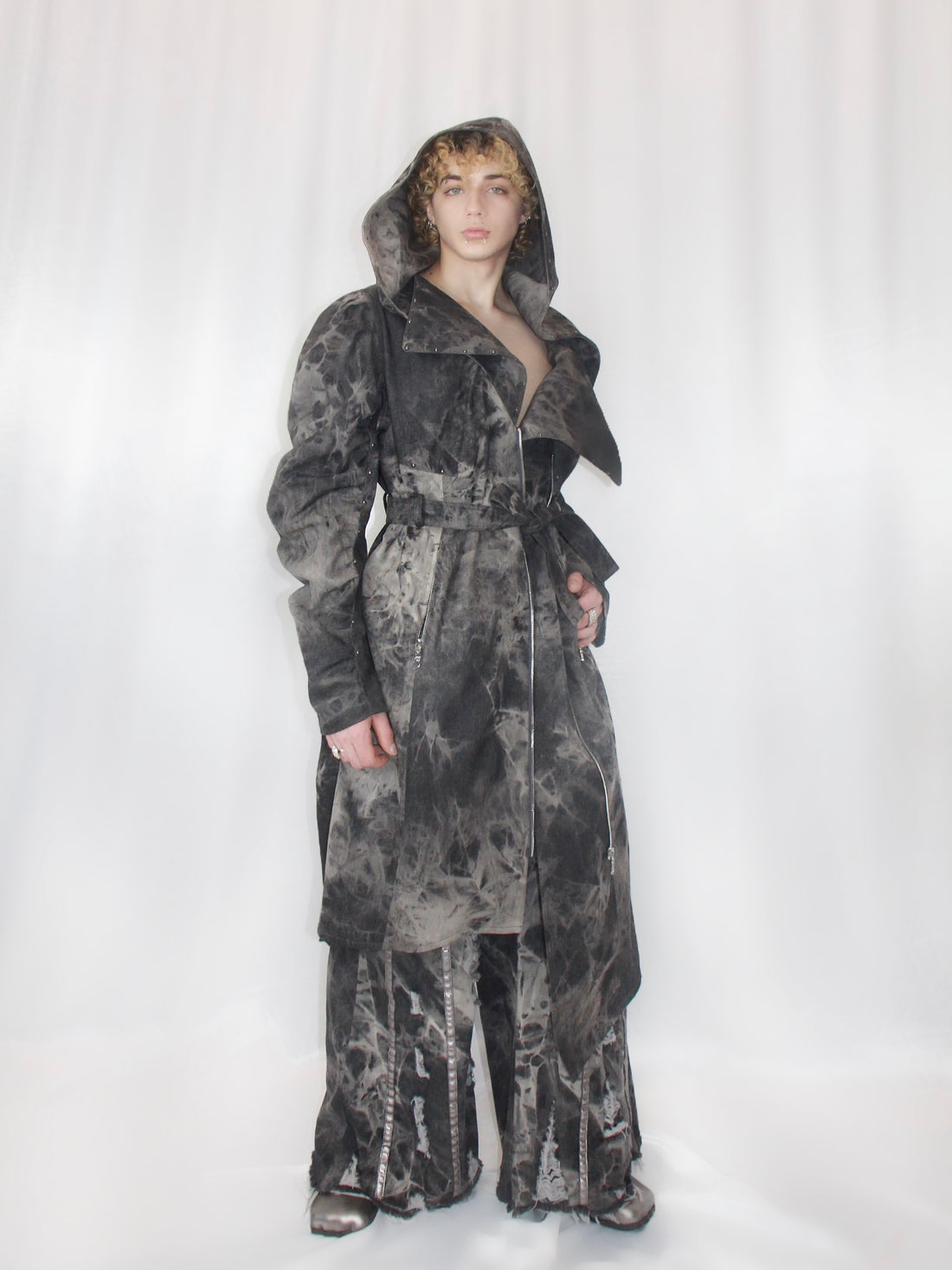 Dark Gray knee length fall jacket