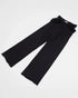 loose fit black joggers with lace and ruching detail