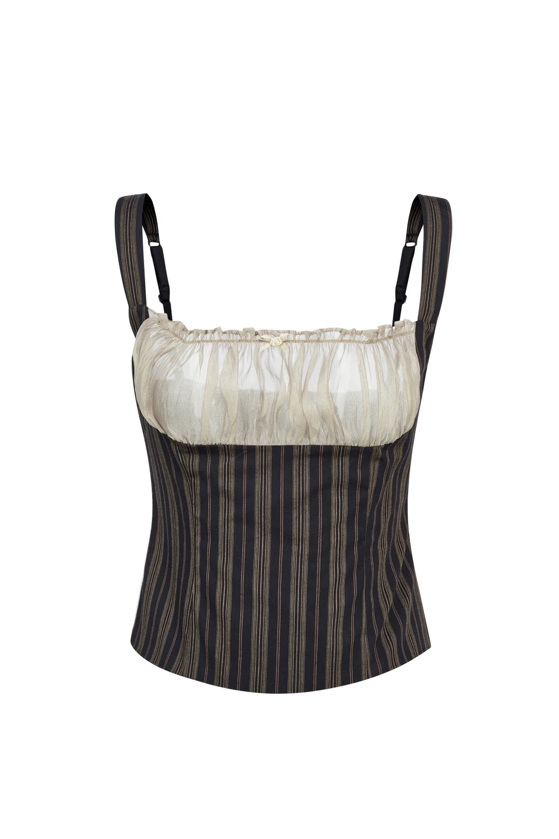 Stripe Pattern Milkmaid Top – REBORNE