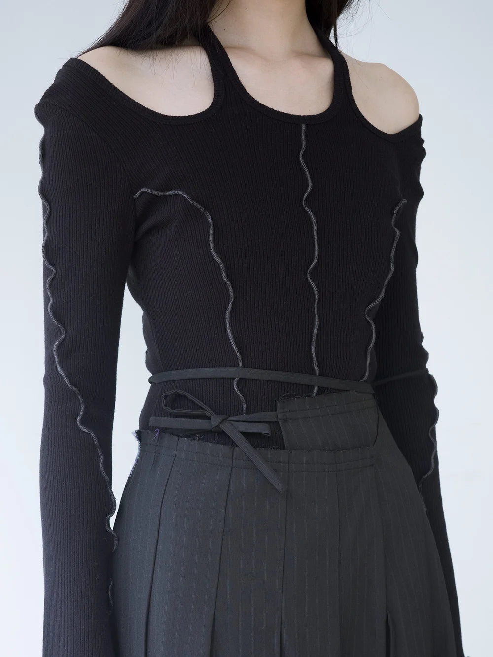 Pina Multiway Rib Top - Black