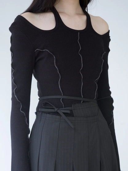 Pina Multiway Rib Top - Black