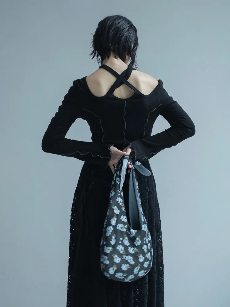 Pina Multiway Rib Top - Black