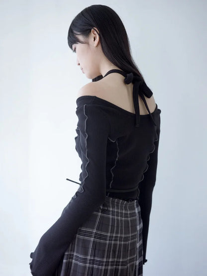 Pina Multiway Rib Top - Black