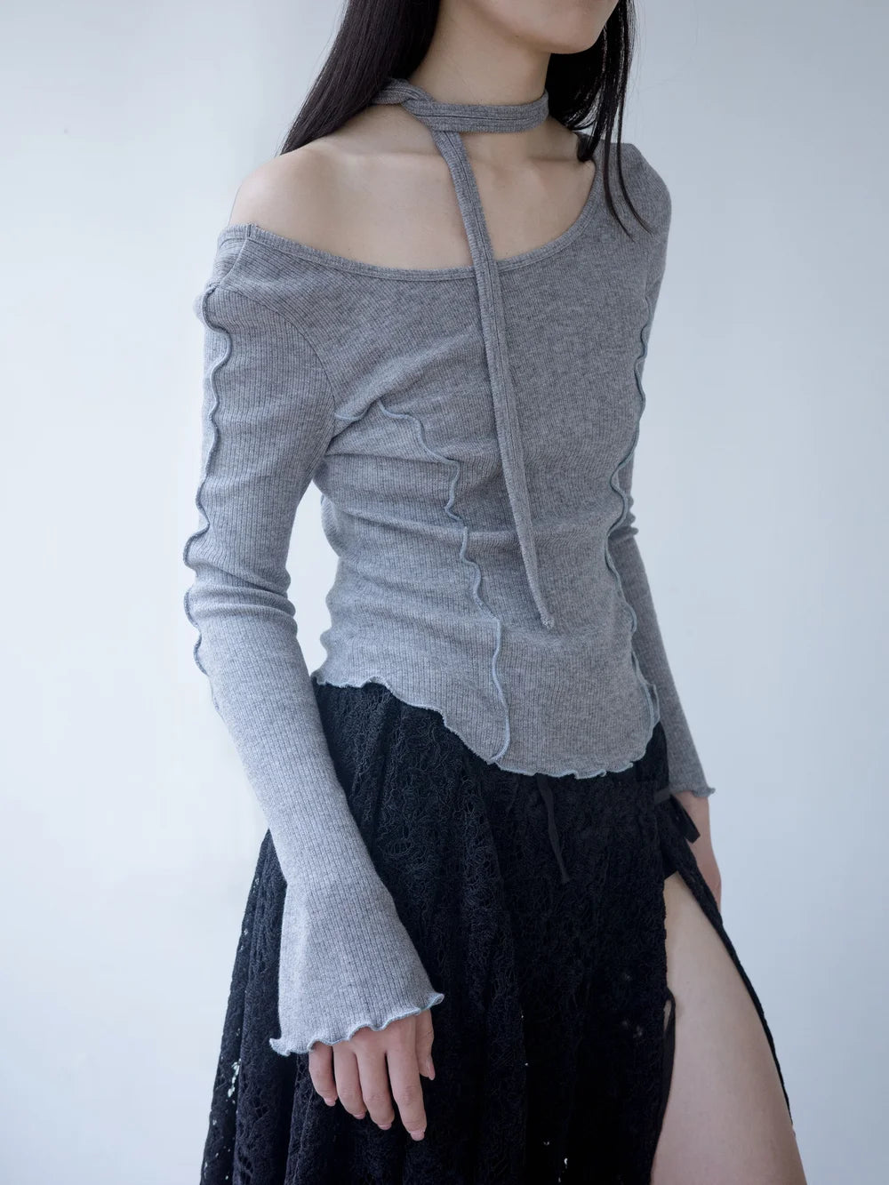 Pina Multiway Rib Top - Grey